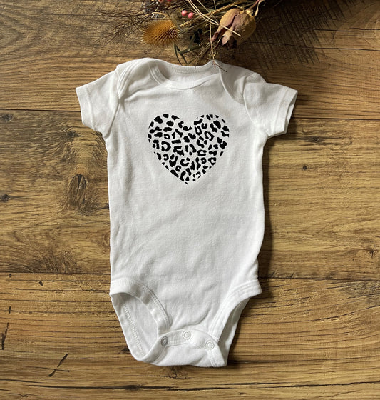 Cheetah Heart Infant Baby Onesie 