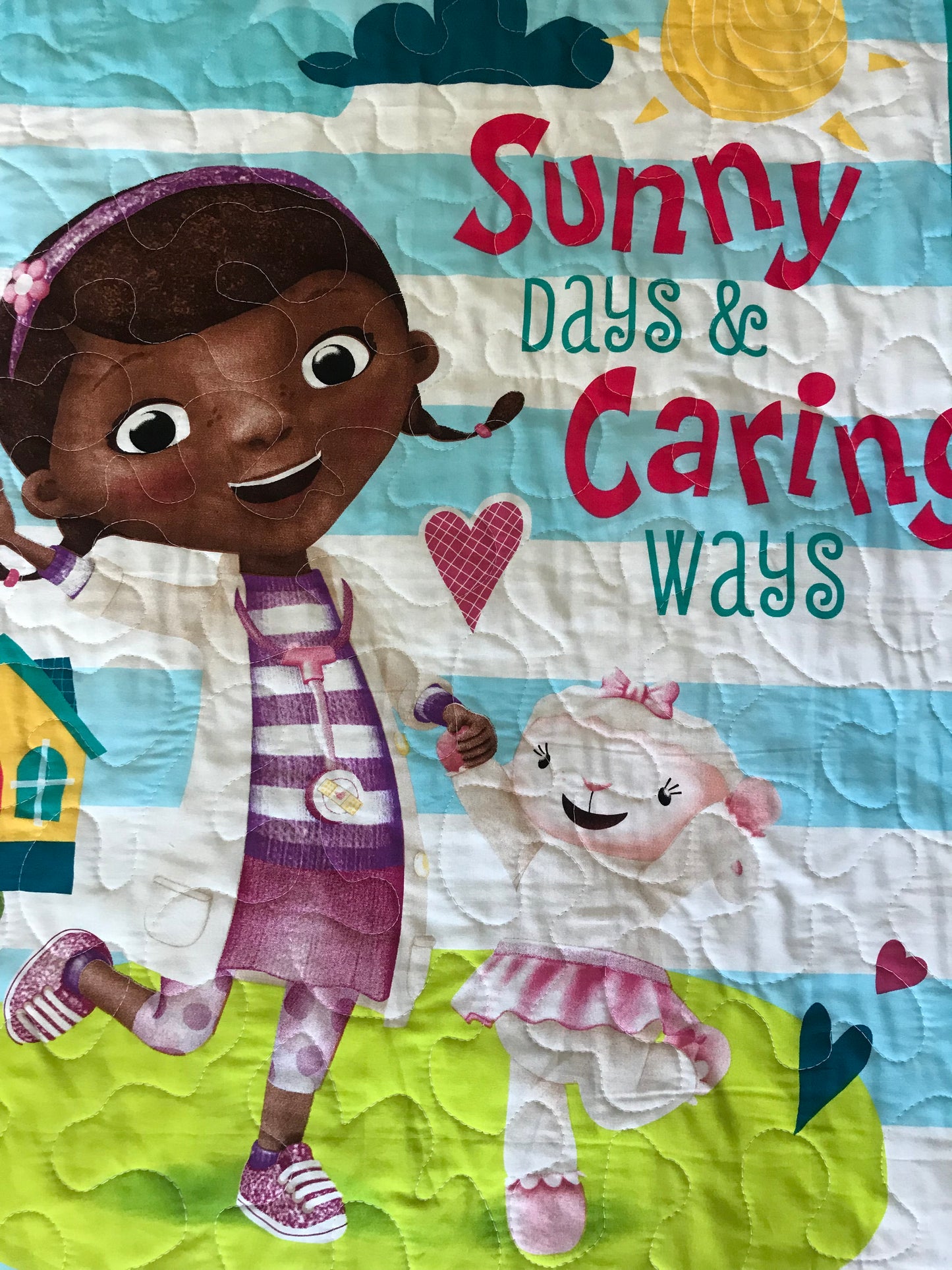 Doc McStuffins inspired Sunny Days & Caring Way Quilted Blanket