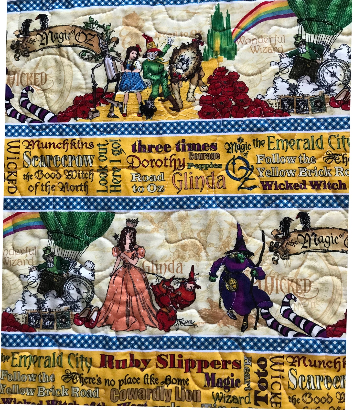 WIZARD OF OZ *THE MAGIC OF OZ* inspired Quilted Blanket Baby Nursery Child Toddler Bedding to Adult Lap Quilt 36"x44"