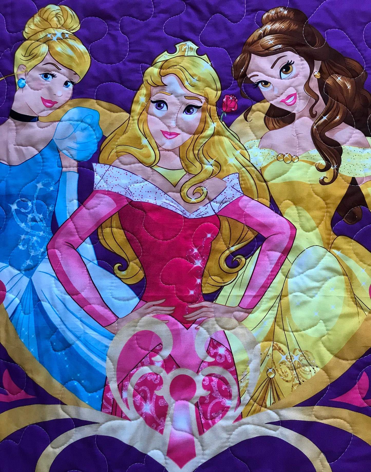 KEYS TO THE KINGDOM CINDERELLA SLEEPING BEAUTY BELLE Inspired Baby Child Quilted Blanket Baby Nursery Child Toddler Bedding