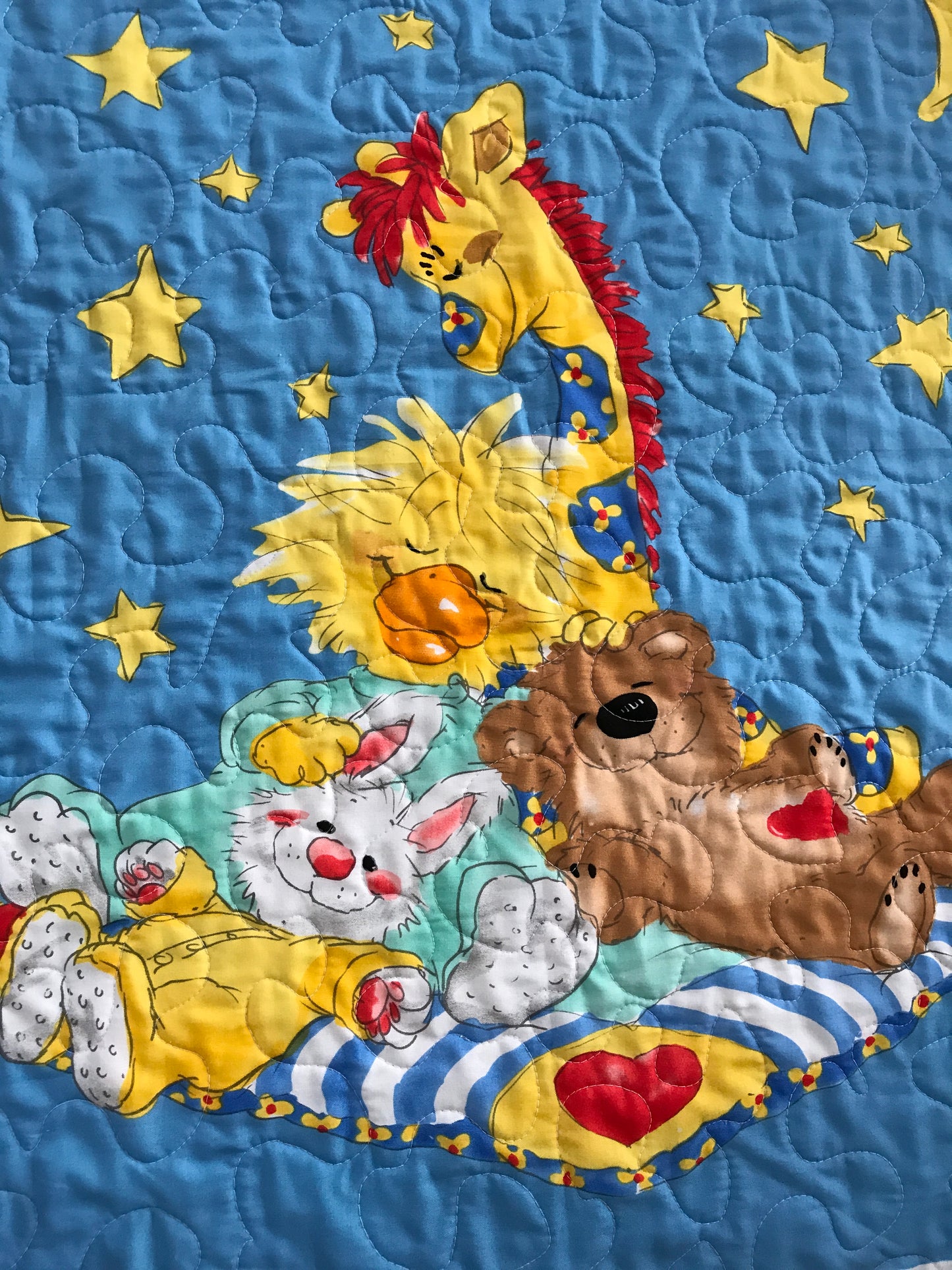 Sleepy Nap Time Baby Child Quilted Blanket Giraffe, Duck, Bunny & Bear Baby Nursery Gender Neutral Bedding