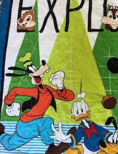 MICKEY MOUSE, GOOFY, CHIP & DALE, DONALD DUCK EXPLORE OUTSIDE Inspired Quilted Blanket