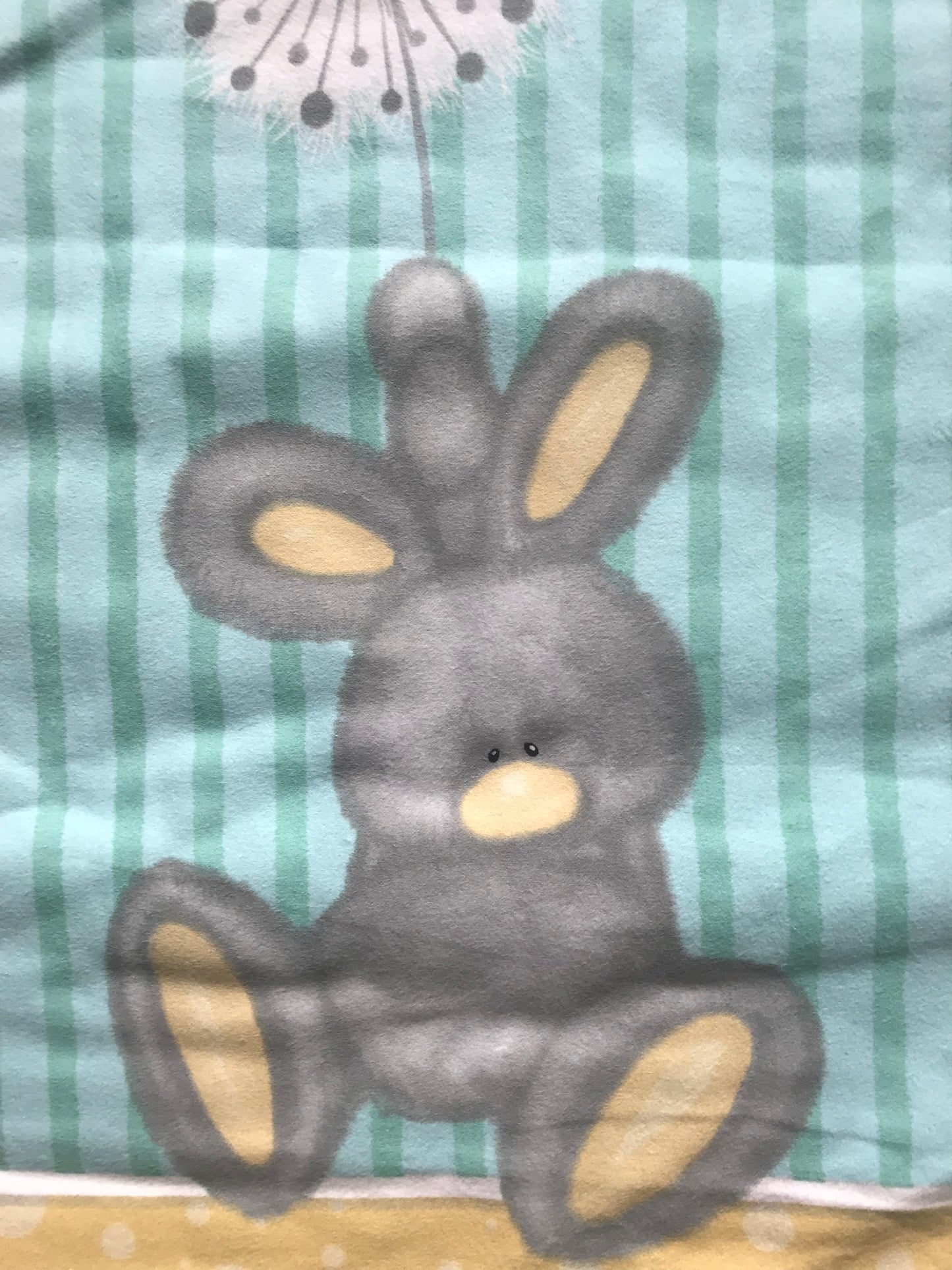 Bunny Dandelions Bunny Swing Soft Flannel Pastel Front Comforter