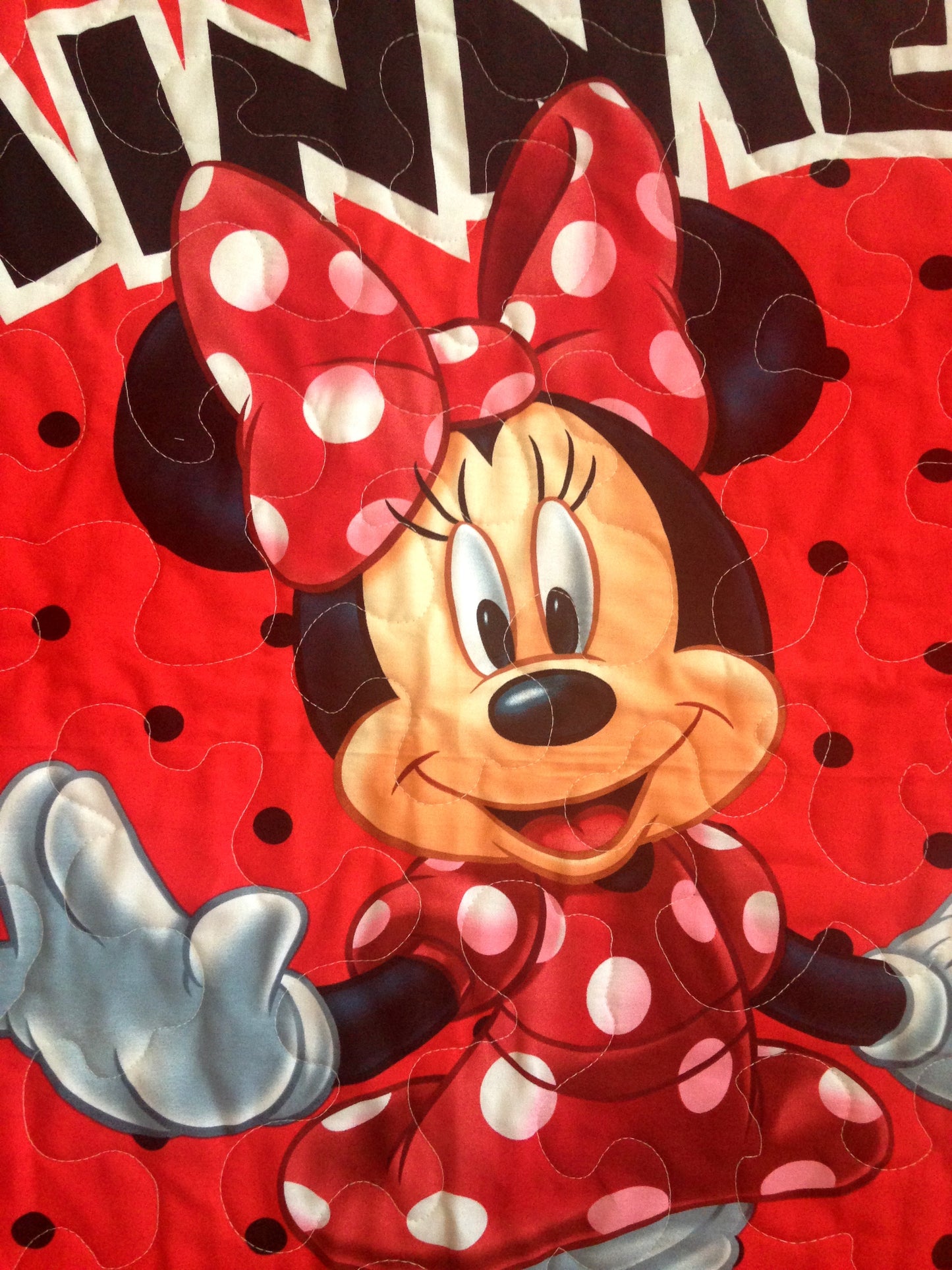 MINNIE MOUSE Inspired Baby Child Quilted Blanket Baby Nursery Child Toddler Bedding to Adult Lap Blanket