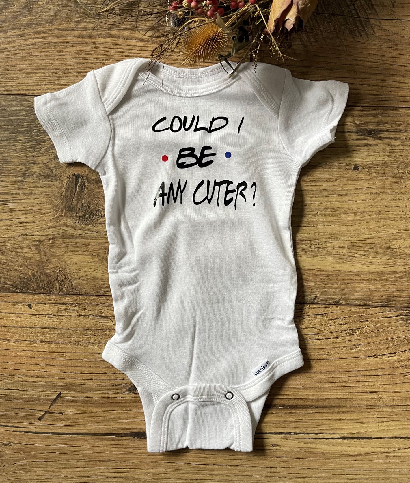 FRIENDS COULD I BE ANY CUTER? Infant Baby Onesie Bodysuit Outfit, Baby Shower Gift