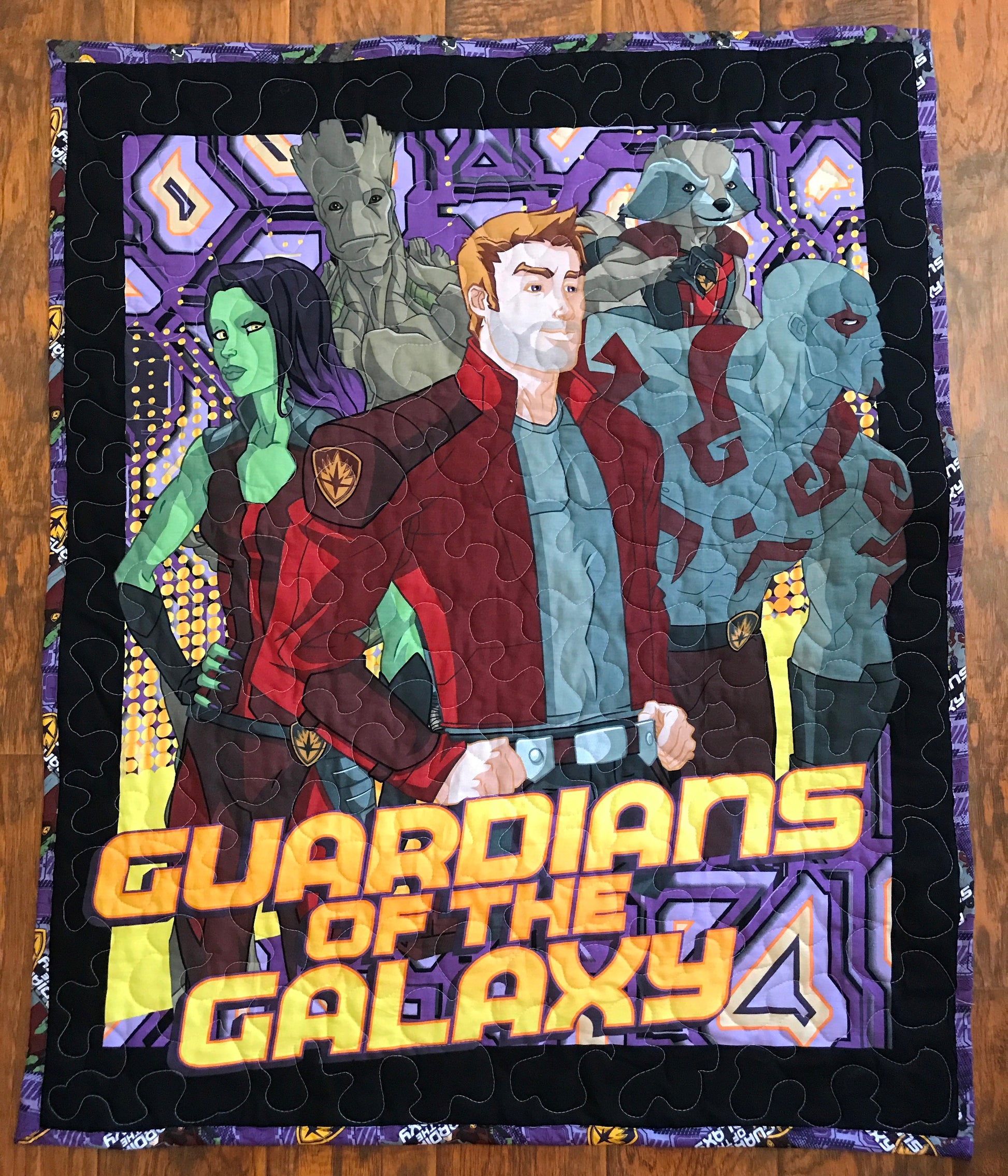GUARDIAN OF THE GALAXY SUPERHEROES QUILTED BLANKET