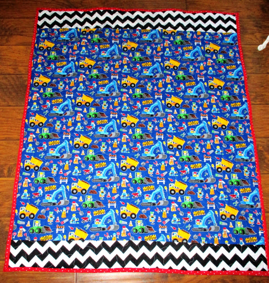Boys Lego Construction Site Quilted Boys Infant Crib Toddler Blanket 