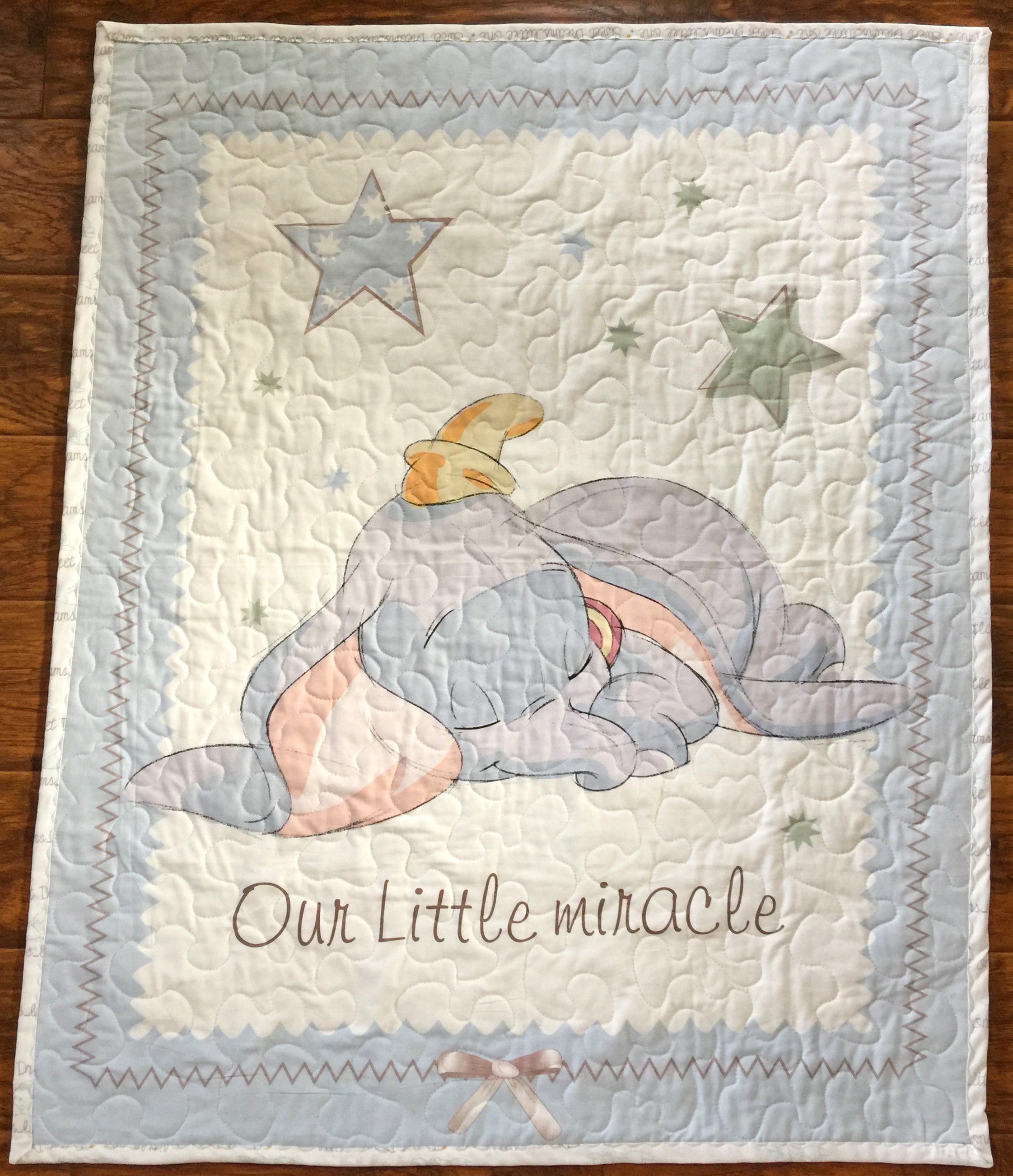 DUMBO OUR LITTLE MIRACLE Pastel Inspired Quilted Blanket