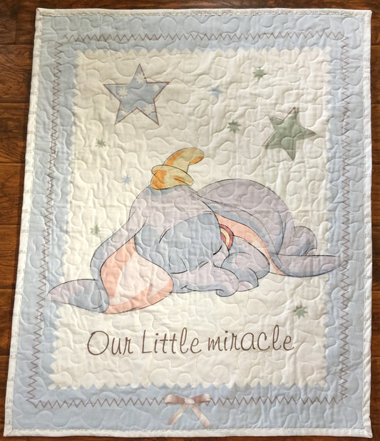 DUMBO OUR LITTLE MIRACLE Pastel Inspired Quilted Blanket 