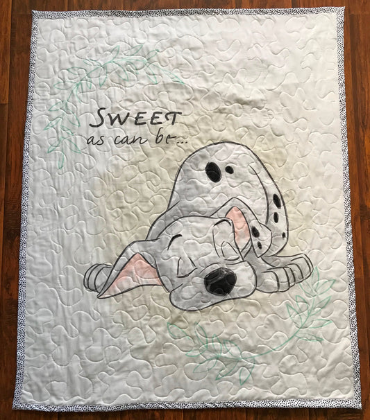 101 DALMATIANS DOG *SWEET AS CAN BE* Quilted Blanket