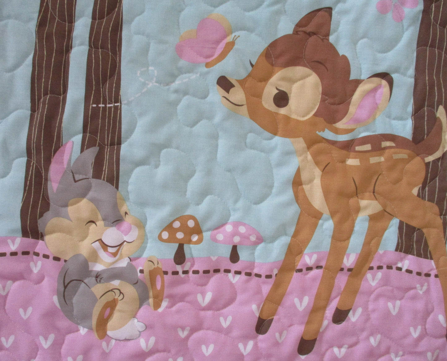 BAMBI THUMPER & FLOWER Inspired Quilted Blanket FOREST DREAMS