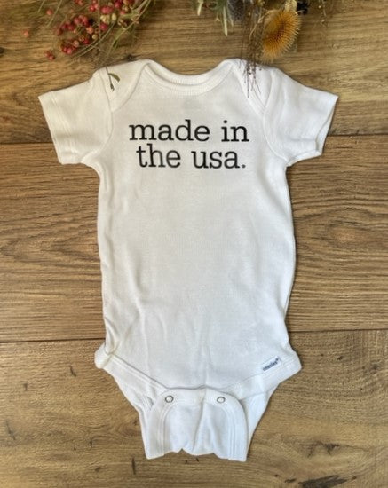 MADE IN THE USA Patriotic Girls & Boys Infant Baby Onesie Bodysuit Outfit, Baby Shower Gift