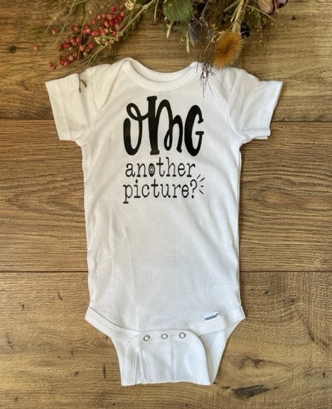 OMG ANOTHER PICTURE? Boys & Girls Infant Funny Baby Onesie Bodysuit Outfit, Baby Shower Gift