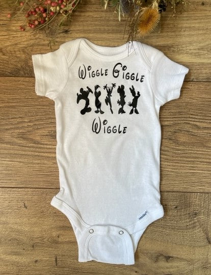 DISNEY WIGGLE GIGGLE WIGGLE Boys & Girls Infant Baby Onesie Bodysuit Outfit, Baby Shower Gift
